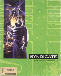Box cover for Syndicate on the Commodore Amiga.