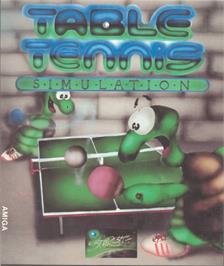 Box cover for Table Tennis Simulation on the Commodore Amiga.