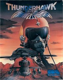 Box cover for Thunderhawk AH-73M on the Commodore Amiga.