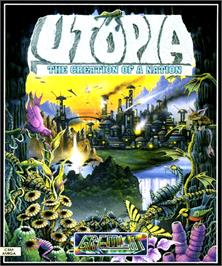 Box cover for Utopia: The New Worlds on the Commodore Amiga.