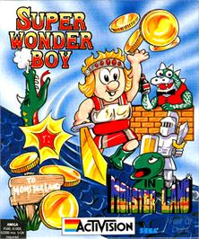 Box cover for Wonder Boy in Monster Land on the Commodore Amiga.