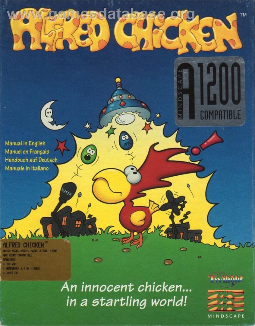 Alfred Chicken - Commodore Amiga - Artwork - Box