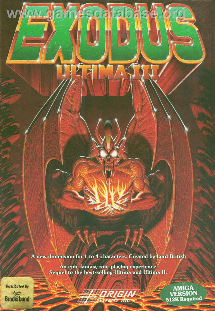 Ultima III: Exodus - Commodore Amiga - Artwork - Box
