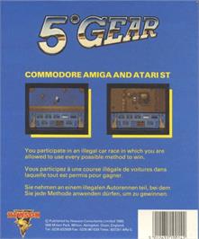 Box back cover for 5th Gear on the Commodore Amiga.