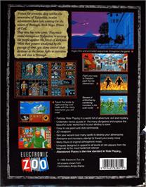 Box back cover for Abandoned Places: A Time for Heroes on the Commodore Amiga.
