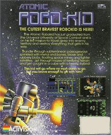 Box back cover for Atomic Robo-Kid on the Commodore Amiga.