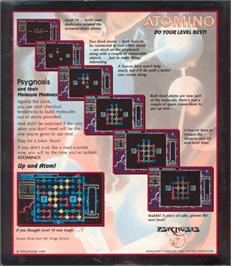 Box back cover for Atomino on the Commodore Amiga.