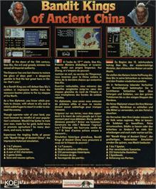 Box back cover for Bandit Kings of Ancient China on the Commodore Amiga.