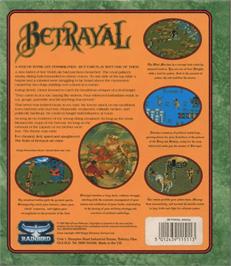 Box back cover for Betrayal on the Commodore Amiga.