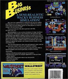 Box back cover for Big Business on the Commodore Amiga.