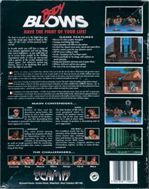 Box back cover for Body Blows on the Commodore Amiga.