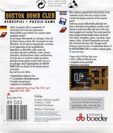 Box back cover for Boston Bomb Club on the Commodore Amiga.
