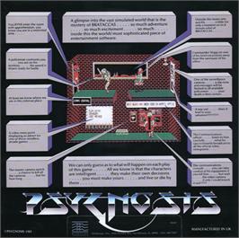 Box back cover for Brataccas on the Commodore Amiga.