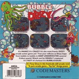 Box back cover for Bubble Dizzy on the Commodore Amiga.