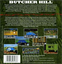 Box back cover for Butcher Hill on the Commodore Amiga.
