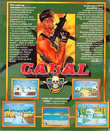 Box back cover for Cabal on the Commodore Amiga.