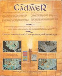 Box back cover for Cadaver on the Commodore Amiga.