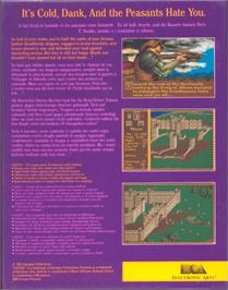 Box back cover for Castles: The Northern Campaign on the Commodore Amiga.