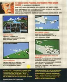 Box back cover for Chuck Yeager's Advanced Flight Trainer 2.0 on the Commodore Amiga.