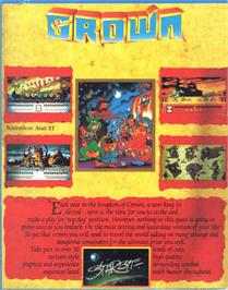 Box back cover for Crown on the Commodore Amiga.