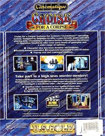 Box back cover for Cruise for a Corpse on the Commodore Amiga.
