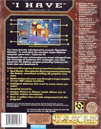 Box back cover for Cybercon 3 on the Commodore Amiga.