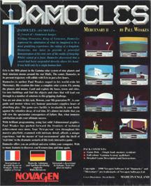 Box back cover for Damocles: Mercenary 2 on the Commodore Amiga.