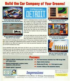 Box back cover for Detroit on the Commodore Amiga.