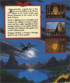 Box back cover for Dragon Lord on the Commodore Amiga.