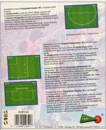 Box back cover for European Champions on the Commodore Amiga.