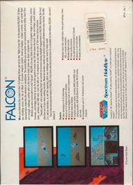 Box back cover for Falcon on the Commodore Amiga.