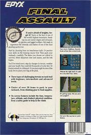 Box back cover for Final Assault on the Commodore Amiga.