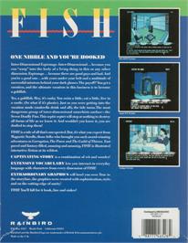 Box back cover for Fish on the Commodore Amiga.
