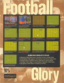 Box back cover for Football Glory on the Commodore Amiga.