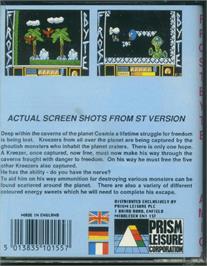Box back cover for Frost Byte on the Commodore Amiga.