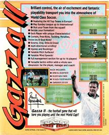 Box back cover for Gazza 2 on the Commodore Amiga.
