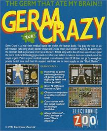 Box back cover for Germ Crazy on the Commodore Amiga.