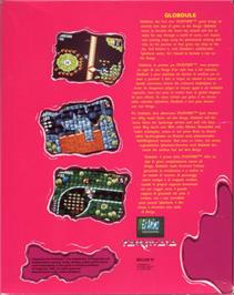 Box back cover for Globdule on the Commodore Amiga.