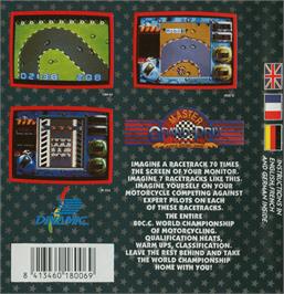 Box back cover for Grand Prix Master on the Commodore Amiga.