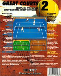 Box back cover for Great Courts 2 on the Commodore Amiga.