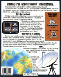 Box back cover for Hacker 2: The Doomsday Papers on the Commodore Amiga.