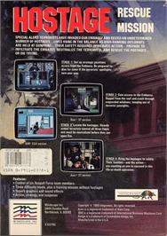 Box back cover for Hostage: Rescue Mission on the Commodore Amiga.