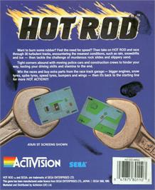 Box back cover for Hot Rod on the Commodore Amiga.