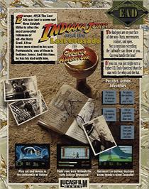 Box back cover for Indiana Jones and the Last Crusade: The Graphic Adventure on the Commodore Amiga.