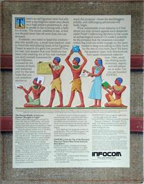 Box back cover for Infidel on the Commodore Amiga.