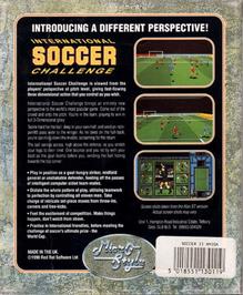 Box back cover for International Soccer Challenge on the Commodore Amiga.