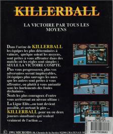 Box back cover for Killerball on the Commodore Amiga.