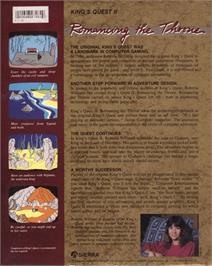 Box back cover for King's Quest II: Romancing the Throne on the Commodore Amiga.