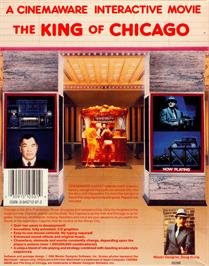 Box back cover for King of Chicago on the Commodore Amiga.
