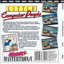 Box back cover for Little Computer People on the Commodore Amiga.